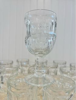 Set of 15 Clear Glass Drinking Goblets