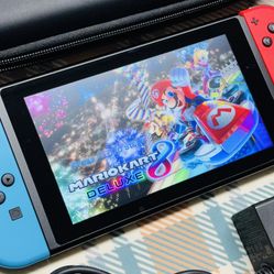 Nintendo Switch 32GB V2 Console Neon Red Blue JoyCons Tested Huge Bundle