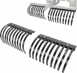 48'' ATV/UTV Landscape Rake Implement for Removal of Rock, Grass Clumps and Debris Prep for Seeding, Cultivate, Maintain Land Heavy Duty Rock Rake Man