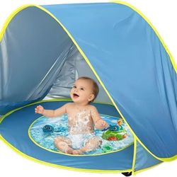 PandaEar Baby Beach Tent with Pool, Pop Up Sun Shelter for Infant Toddlers