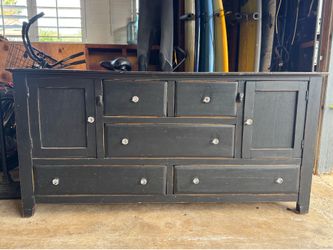 American of Martinsville, solid oak dresser with mirror