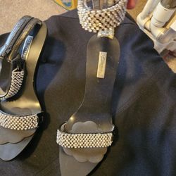 Like New! Rhinestone  And Black Stilettos