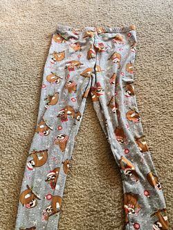 Christmas Theme Sloth PJ Bottoms - Women’s - Medium