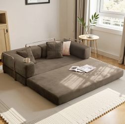 *Free Delivery* Modular Corduroy Couch Sofa Convertible Sleeper Bed