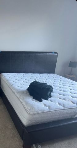 Leather California King size bed bedframe