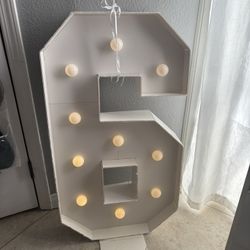 Marquee Number 6 — 3ft Tall 