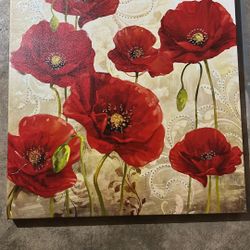 Canvas Frame Flowers Drawing 