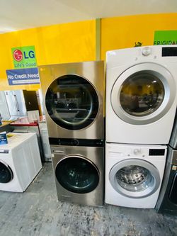 Lg washer and dryer stainless steel no credit needed