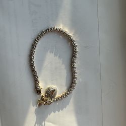 Women's 14K White Gold Finish 4 CT CZ S-Link Tennis Bracelet, 