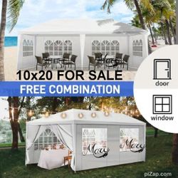 10x20Ft  Canopy Tent Party  Gazebo with 6 Removable Sidewalls 