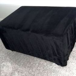 Black Velvet Ottoman