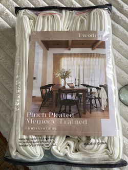 Twodrapes Pinch Pleated Memory Trained Linen Curtains