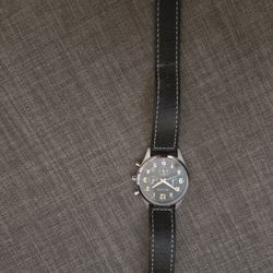 Bulova Men's Classic Stainless Steel 6-Hand Chronograph Quartz Leather Strap Watch with Grey Dial, Gold Accents, Arabic Markers, 41mm