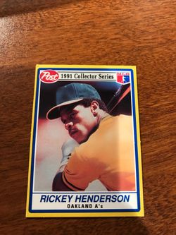 1991 Post Cereal Rickey Henderson Oakland As baseball card