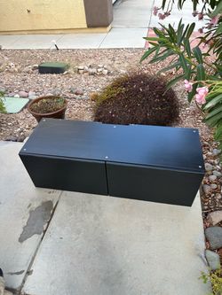 IKEA BESTA Wall-mounted cabinet combination, black-brown/Lappviken, 47 1/4x16 1/2x15 "