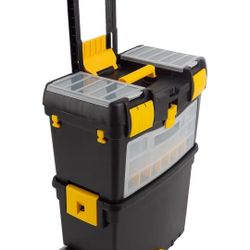 Rolling Tool Box with Wheels, Foldable Comfort Handle, and Removable Top – Toolbox Organizers and Storage by Stalwart