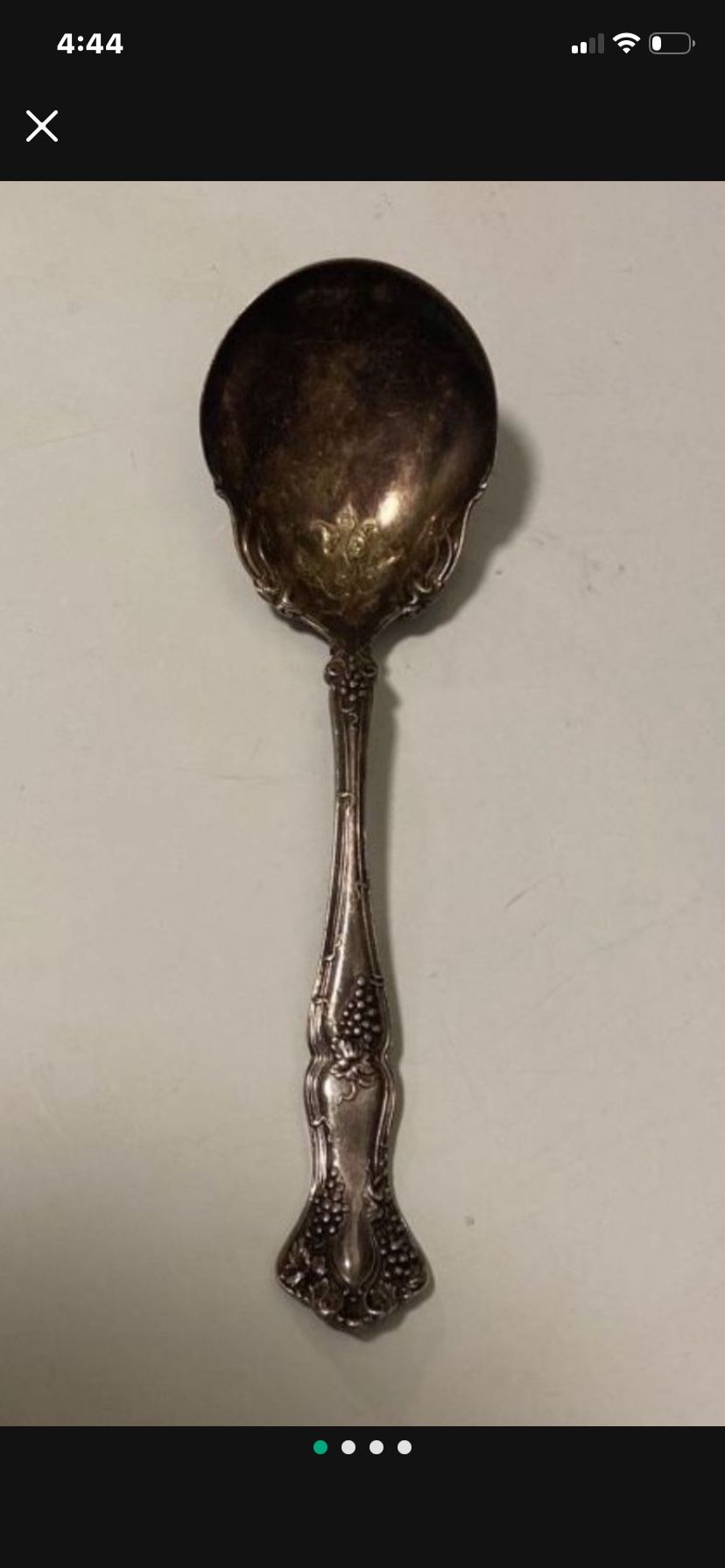 VINTAGE Grape Round Soup / Bouillon Spoons 1847 Rogers Bros Silver Plate