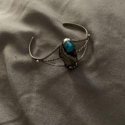 Sterling Silver And Turquoise Cuff Bracelet 