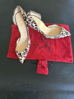 Authentic Christian Louboutin Iriza 100 Leopard Pony Hair Pumps Size 40 Dustbag