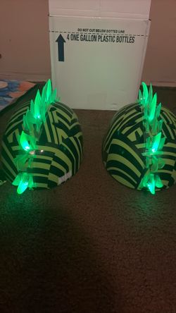 green glowing bike helmets (check description)