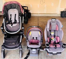 Graco Modes Nest Travel System Stroller+ Bassinet + Rear Facing + Front Facing Car Seats + Free baby Swing