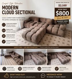 ✨ Luxury TOV Cloud Modular Sectional – Almost New! ✨