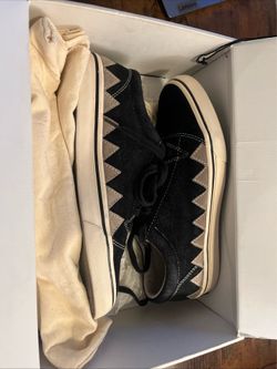 Visvim Logan Lo Shoes Low-top Suede And Leather VISFW1522-BLACK - Size 8.5 Men’s