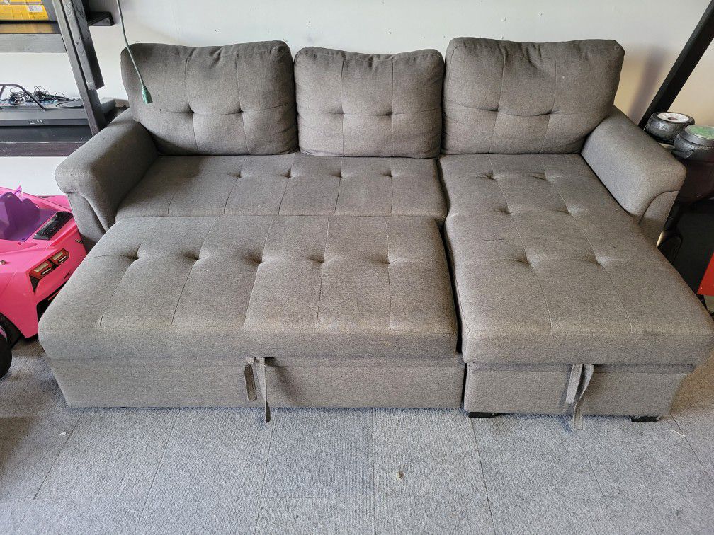 Couch With Chase Lounge and Storage 