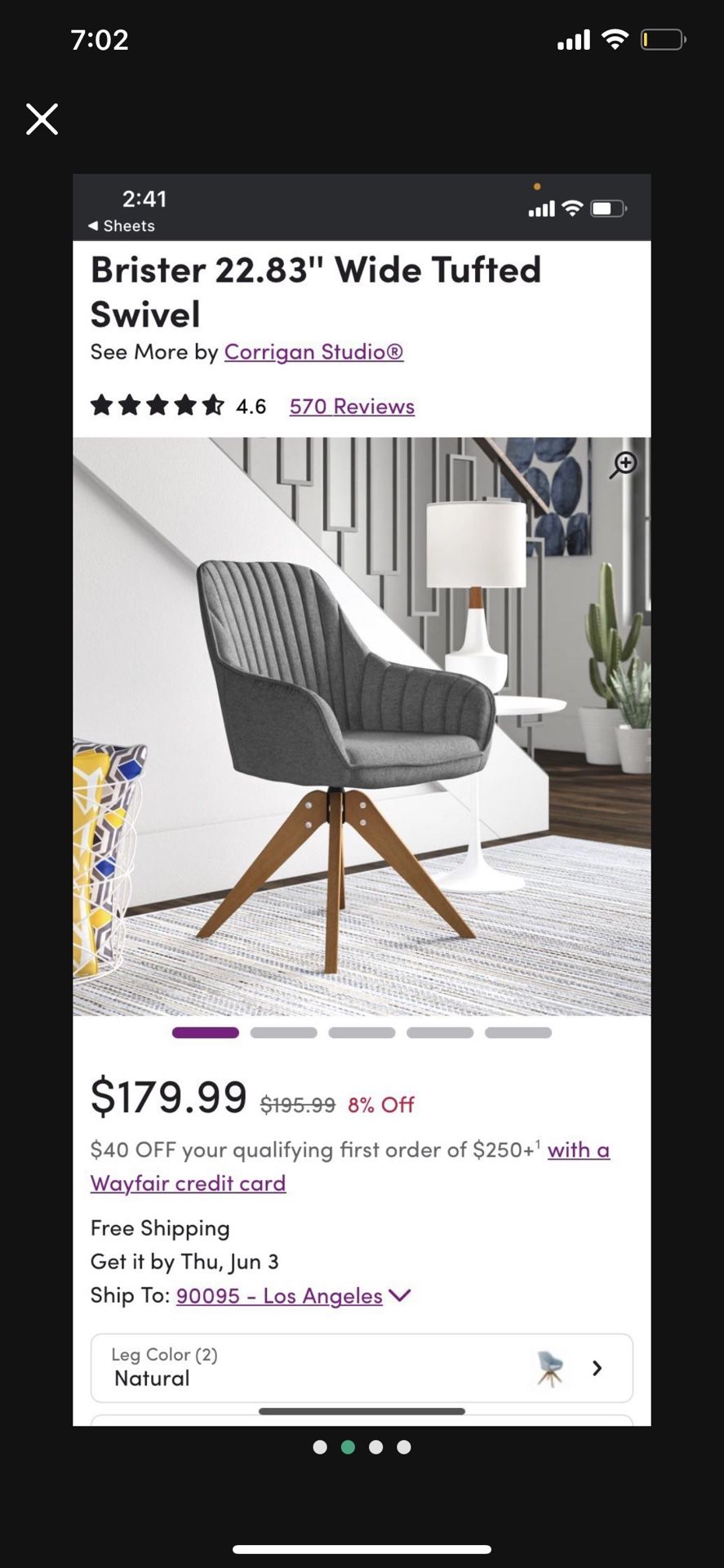 Brister swivel chair sale