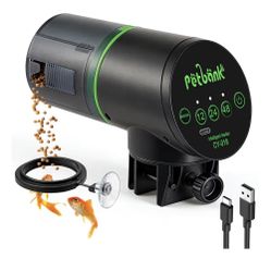 Automatic Fish Feeder for Aquarium - Auto Fish Food Dispenser Rechargeable for Small Large Tank with USB Charger Cable，12/24/48H Interval Esay Set Up 