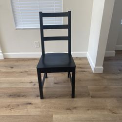 6 Black Wooden Dining Chairs