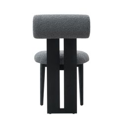 Modern Dining Chair - Boucle Dining Chair - Black Oak Dining Chair 