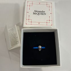 Alexander McQueen Skull-charm Resin Ring, Size 21, NWB