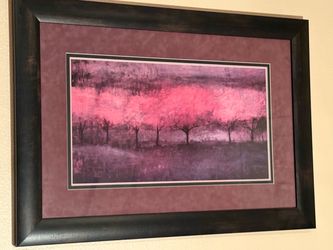 Framed Pink Landscape Wall Art Print