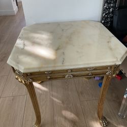 Set Of 2 antique marble side tables