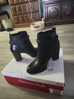 American Eagle Black Heeled Ankle Boots