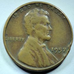 Wheat Penny 1957 No Mint Mark