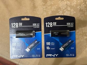 New PNY 128GB Flash Drive 3.2 USB 2 Packs