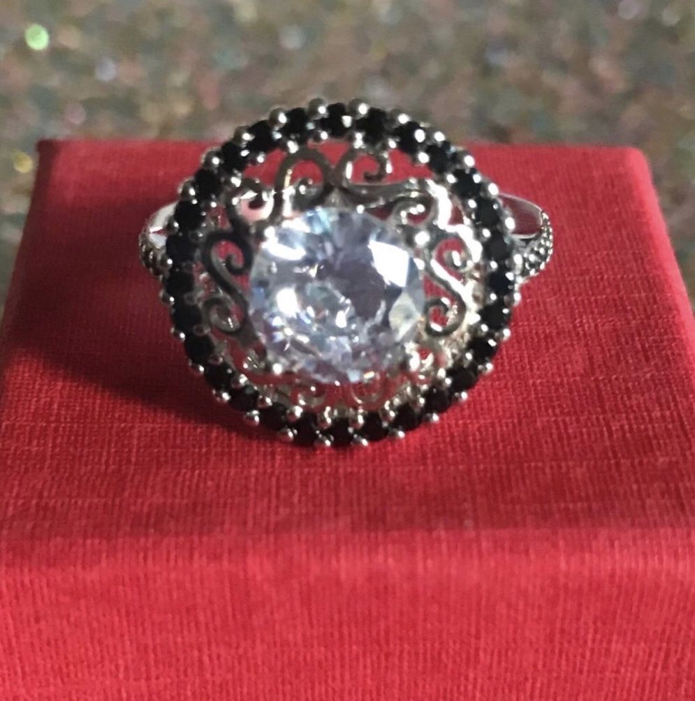 Sterling Silver And Cz Ring 