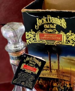 Vintage, Jack Daniels Riverboat Captains Bottle and Original Box