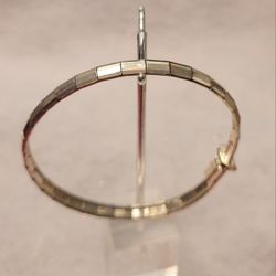 Italian Sterling Silver Omega Bangle Bracelet