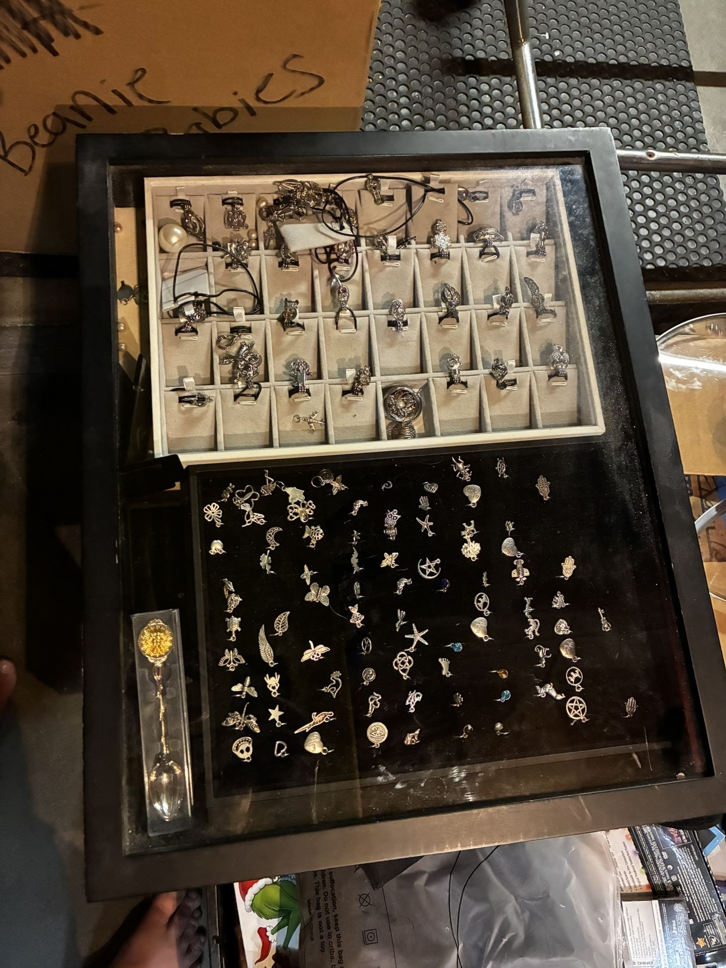Case Full Of Metal Charms And Necklaces
