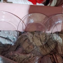 3 Clear Glass Plates 