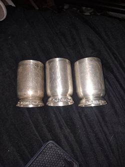 3 Antique Silver Beaker Cups