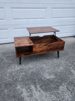 40" Modern Brown Lift Top Coffee Table Living Room Sofa Console Chest Furniture _ Like-New