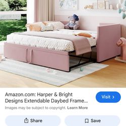 Twin/king daybed Trundle In Pink