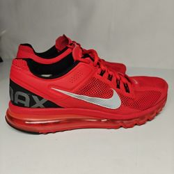 Size 12.5 US Nike Air Max+ 2013 running shoes  Pimento/Reflect Silver/Black