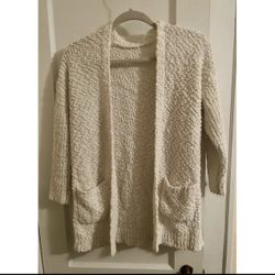 White Ivory Cardigan Youth Extra Large with pockets