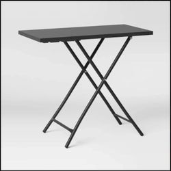 Folding Table- Indoor/Outdoor- Adjustable Height-Steel- by Room Essentials- Black