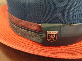 Stacy Adams multi color/red brim summer fedora